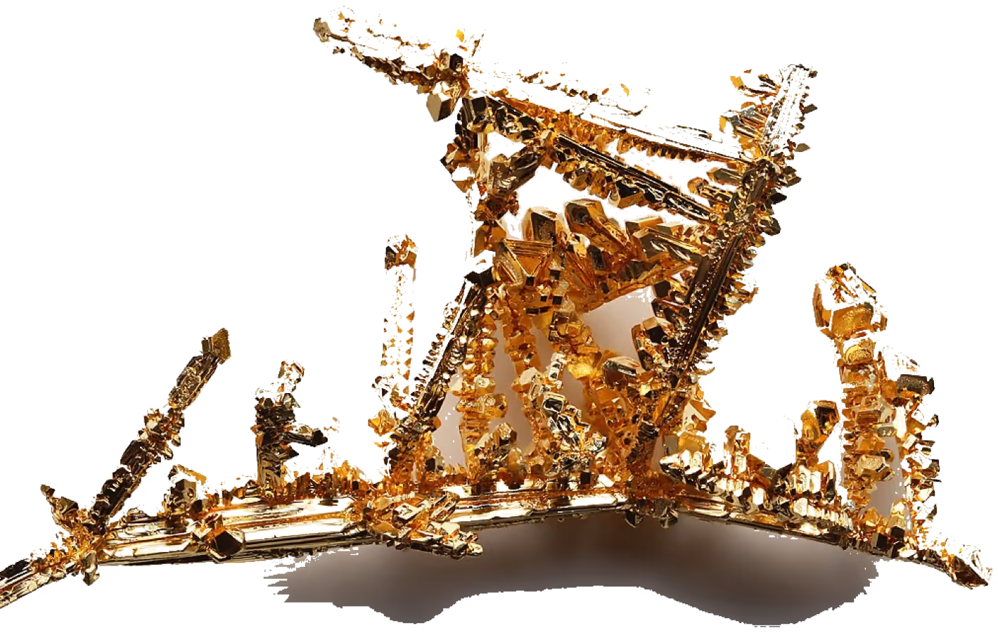 Specimen of native gold crystals