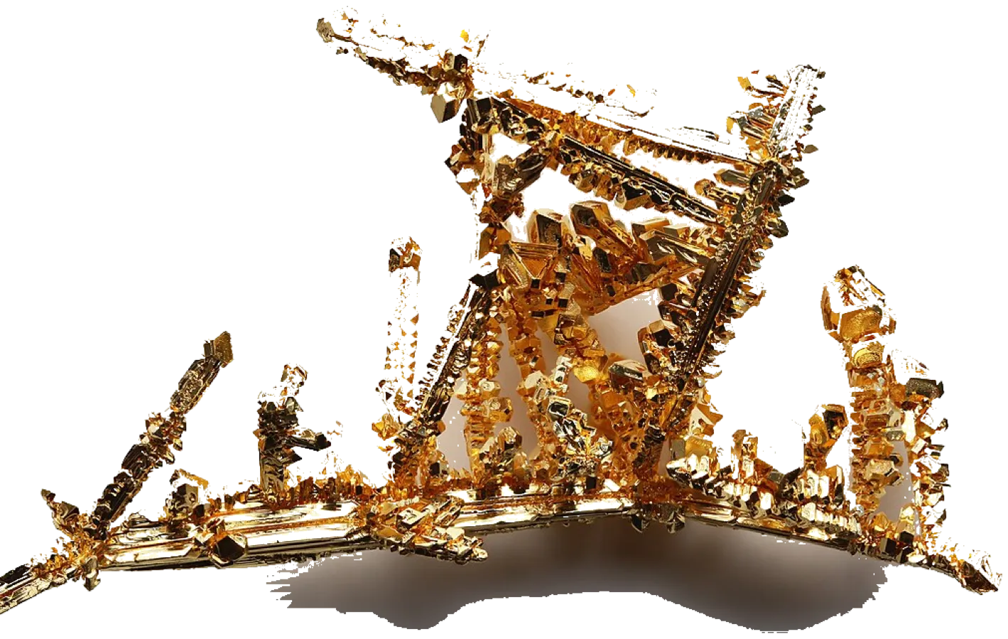 Specimen of native gold crystals