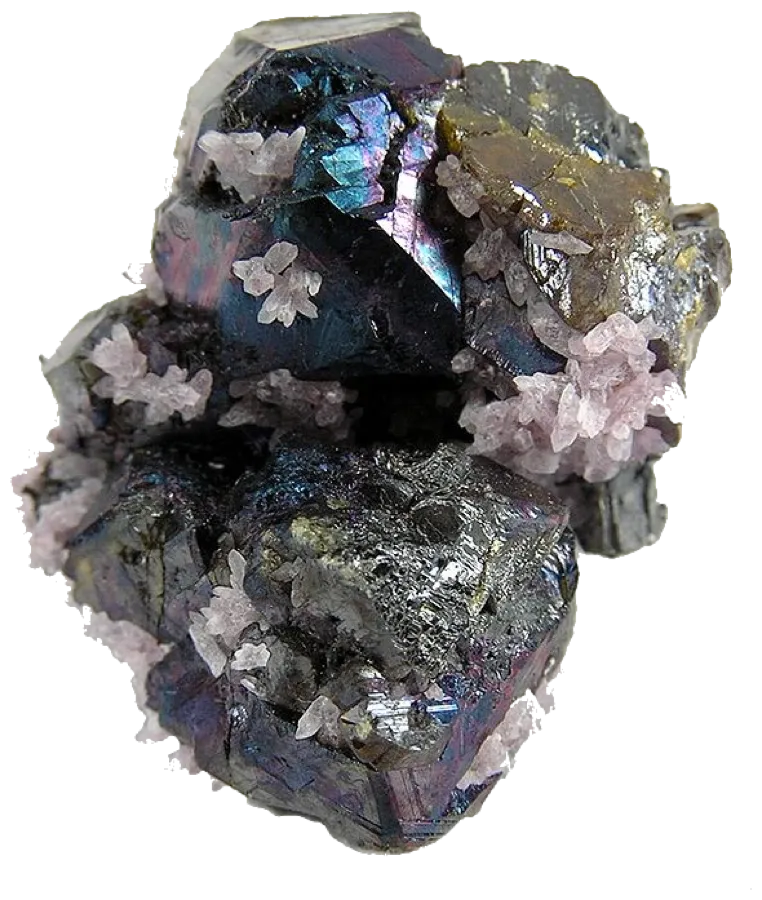 Specimen of sphalerite with quartz crystals