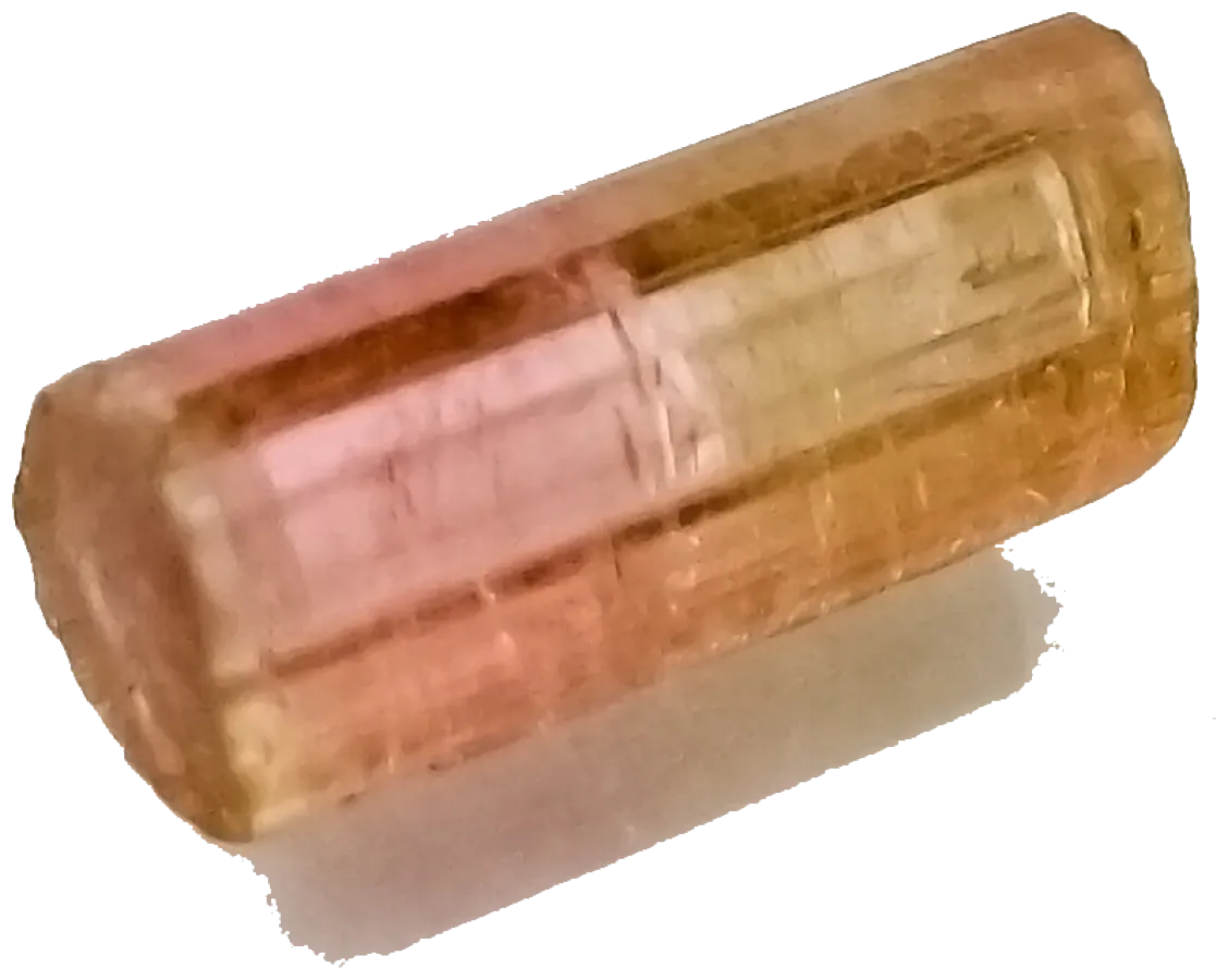Specimen of bicoloured tourmaline crystal